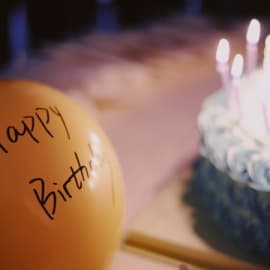 Happy Birthday baloon and cake